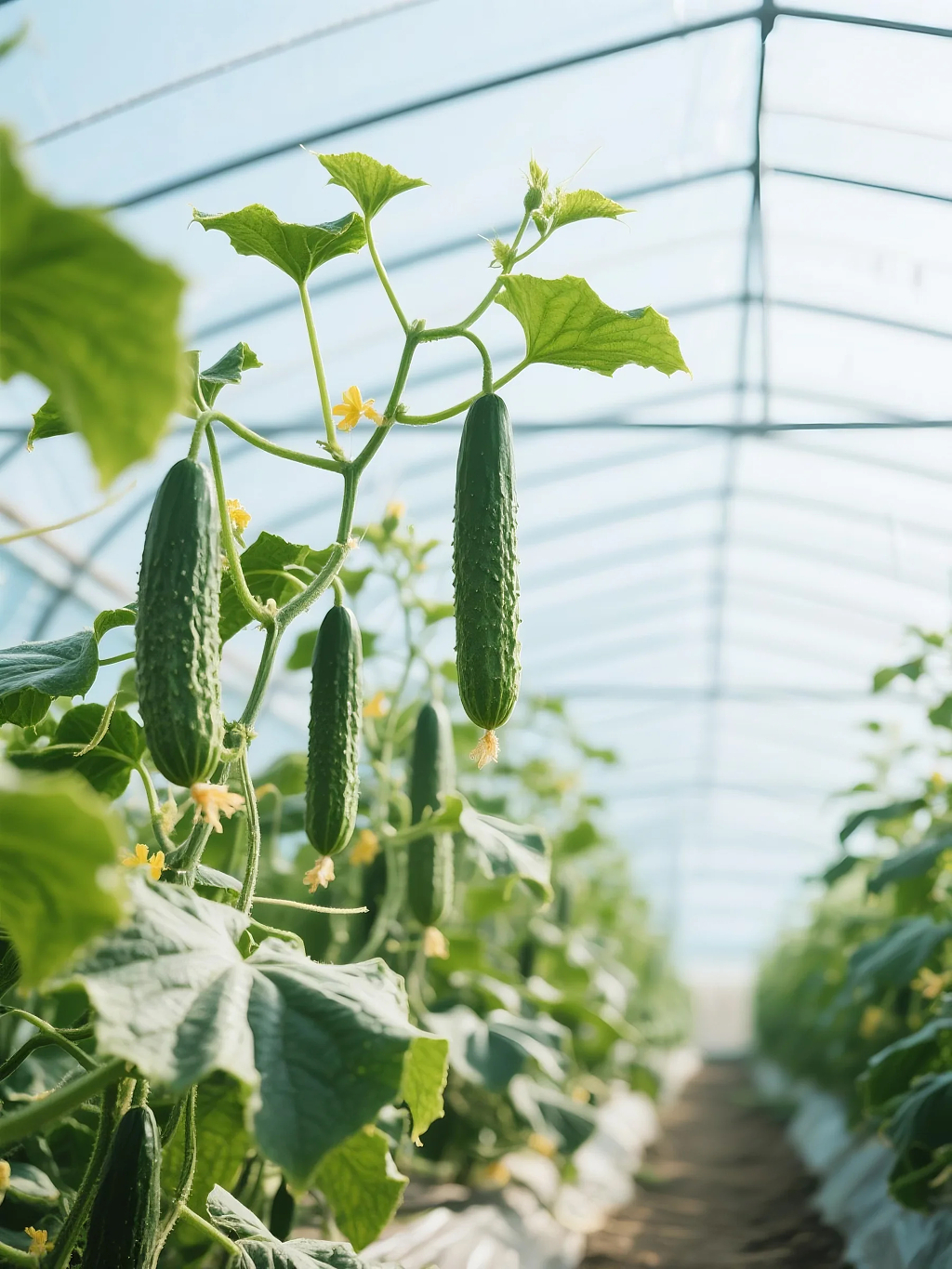 青瓜种植摄影图