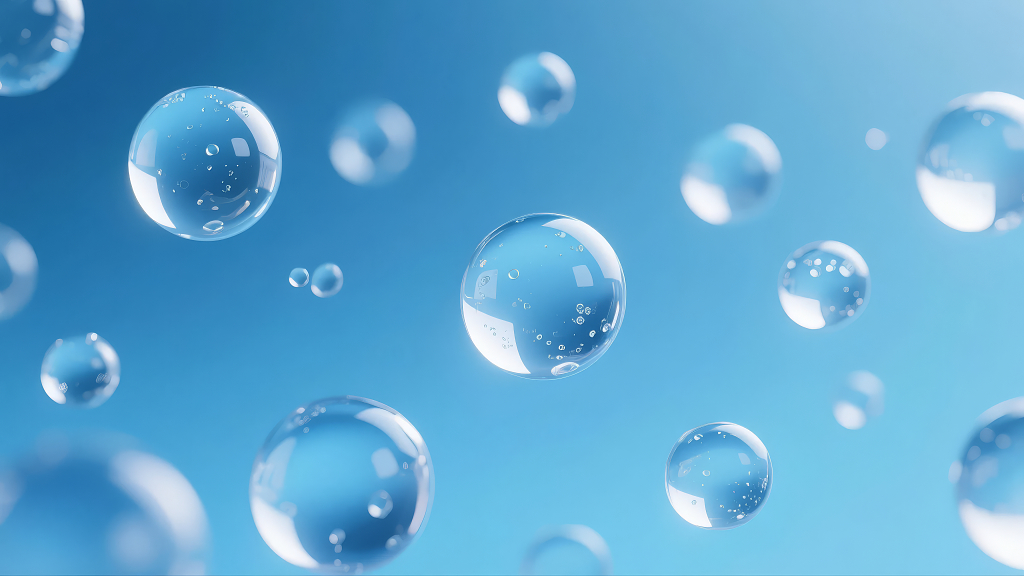 夏日天空肥皂泡泡漂浮梦幻纯净节背景