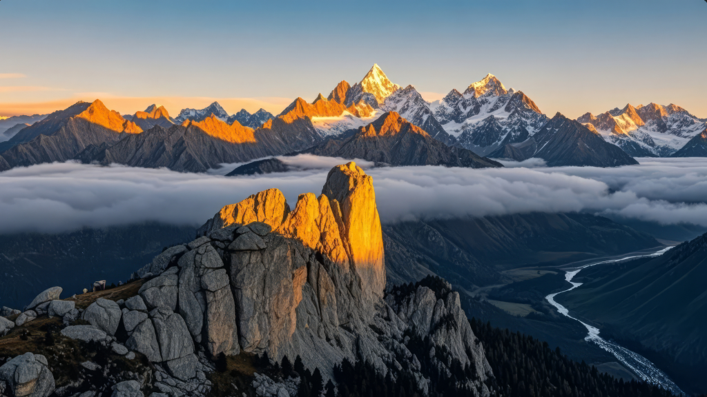 黄山云海日出奇峰怪石壮丽风光旅游背景