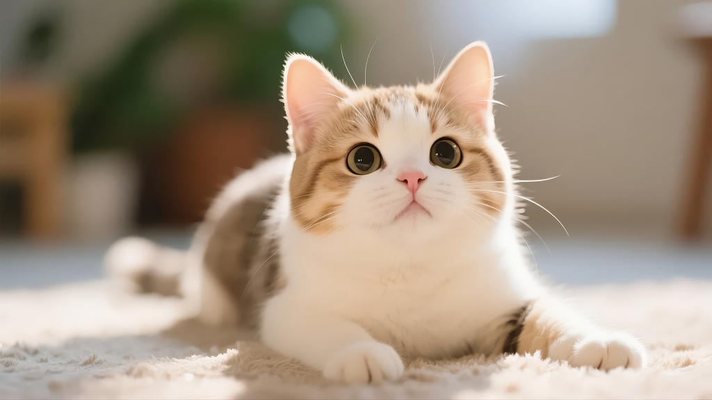 可爱小猫好奇仰望宠物萌宠治愈系背景图