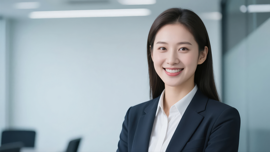 职业女性商务精英白领微笑自信人像背景图