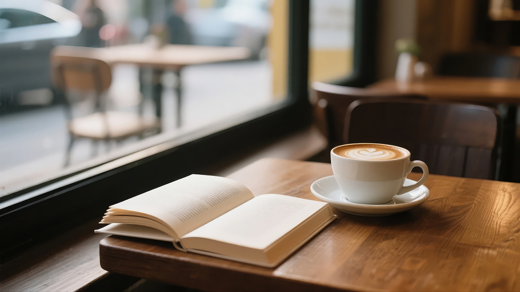 世界读书日咖啡馆阅读学习休闲生活方式背景