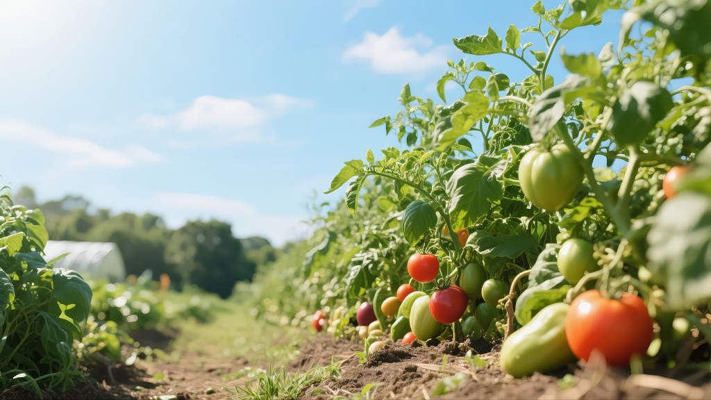 夏至节气番茄农场有机蔬菜种植农业背景图