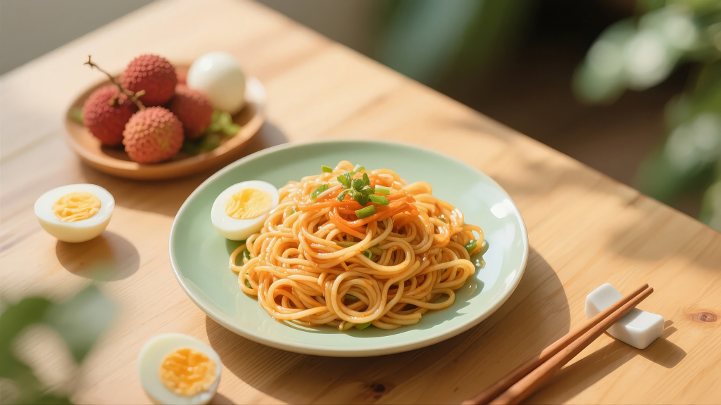意大利面番茄鸡蛋健康轻食餐饮美食背景