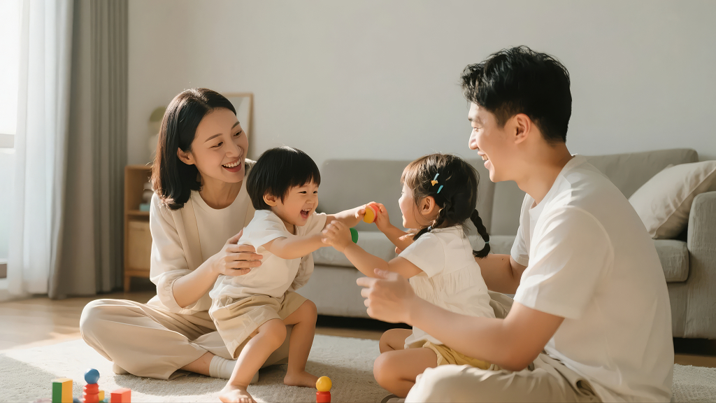 母亲节温馨家庭亲子互动早教陪伴生活背景