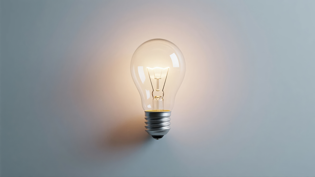 创意灵感灯泡发光思考创新商业PPT背景