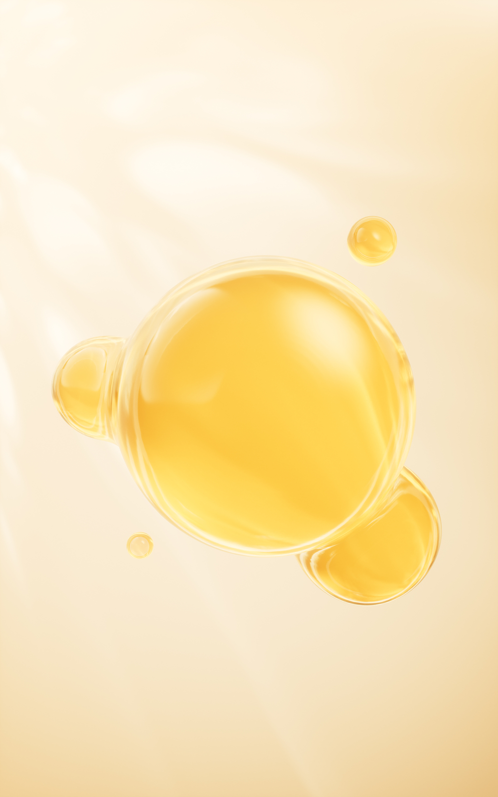 透明金色气泡背景三维渲染