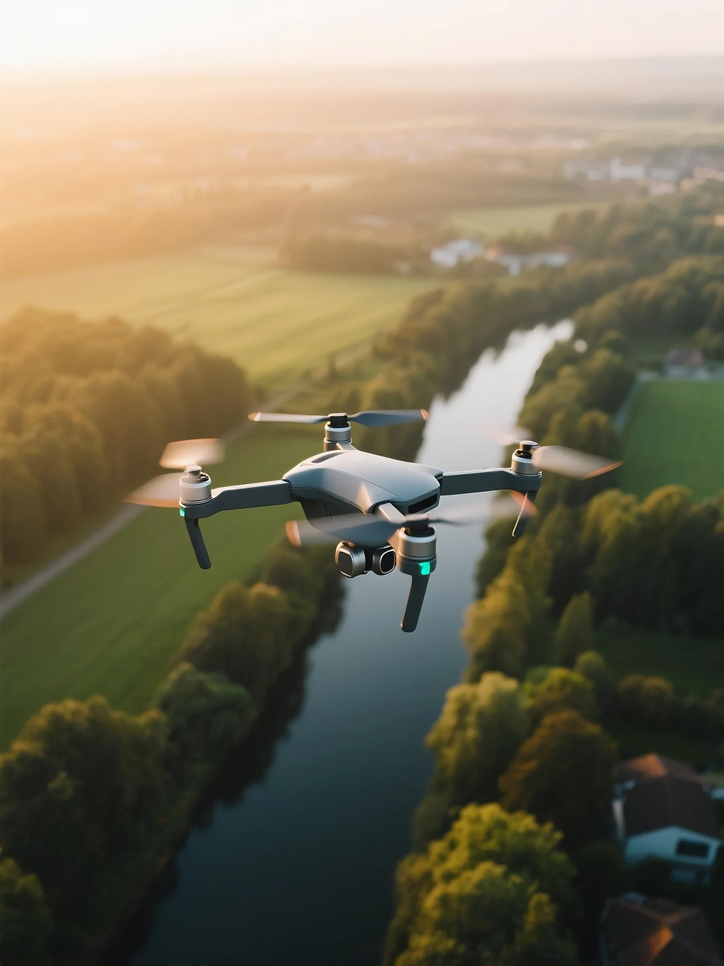 航拍中的无人机高清摄影