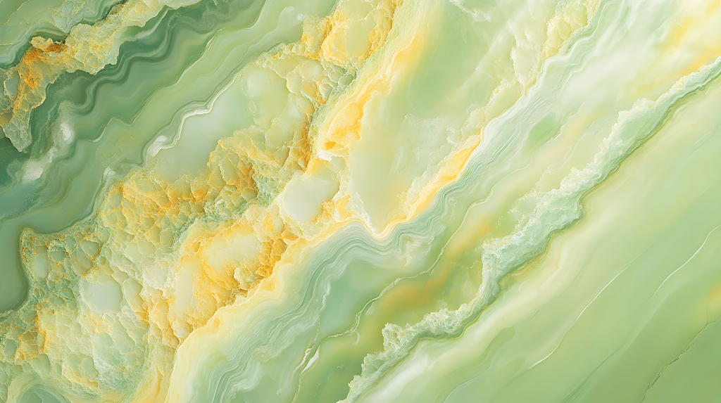 绿色与黄色交织的抽象纹理，宛如大自然的艺术杰作