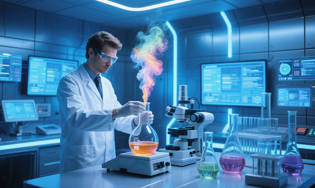 科学家在实验室做化学实验