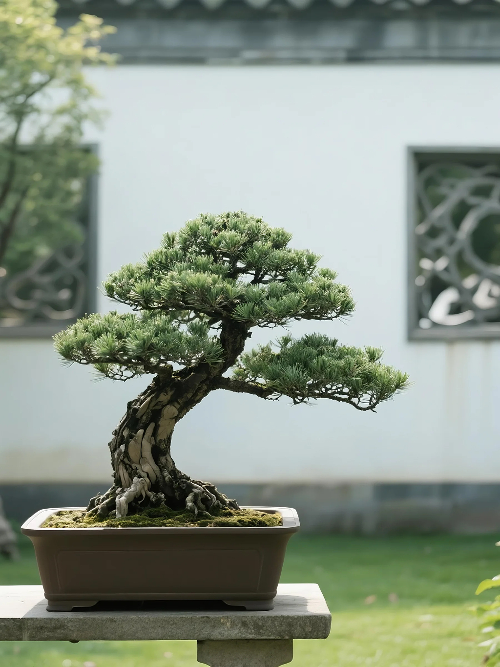 庭院园林图片松树盆景摄影图