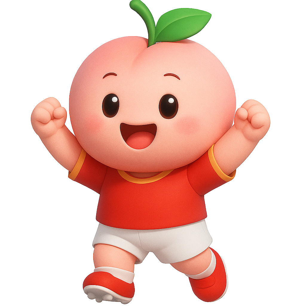 苏超卡通可爱无锡蜜桃形象迎足球2025原创3D形象活力运动城市时刻