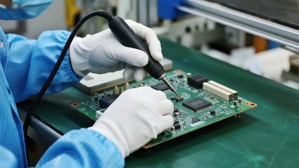 科技工厂精密制造工人研发芯片生产背景