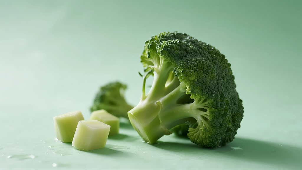 新鲜西兰花蔬菜健康饮食静物背景图