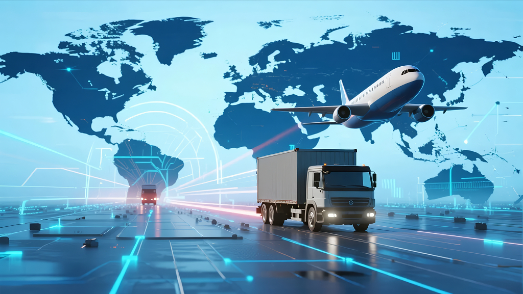 全球物流运输网络货运科技概念背景图