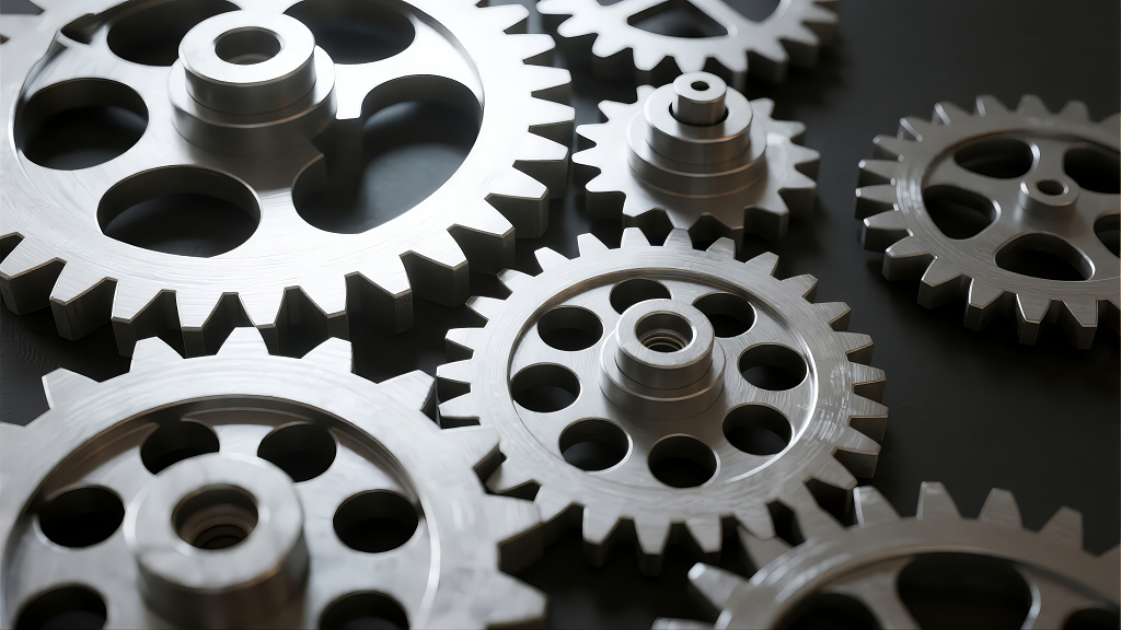 工业齿轮联动团队合作机械原理背景图