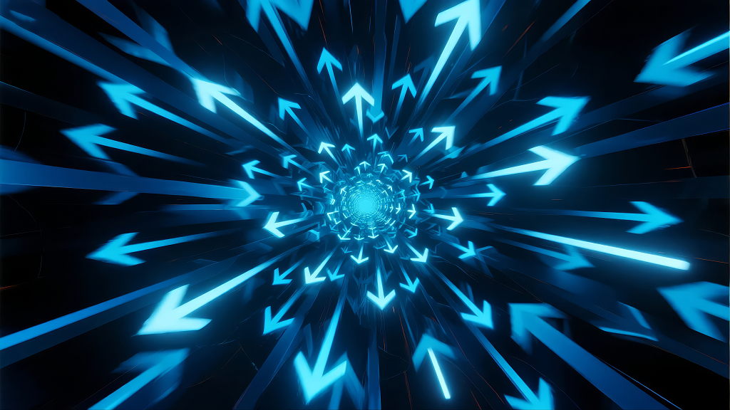 科技感箭头隧道方向目标抽象背景图