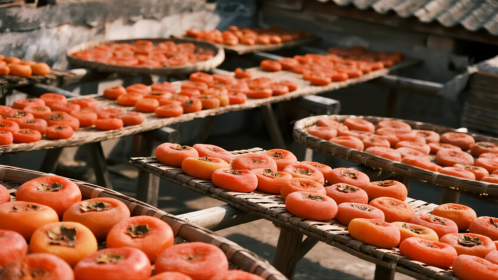 晒西红柿干传统美食制作生活场景背景