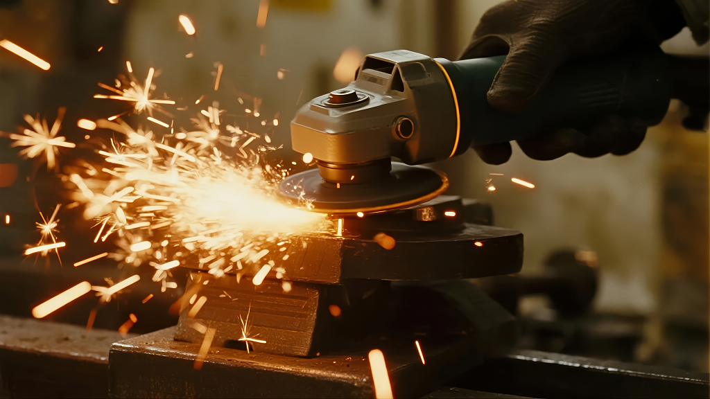 电焊火花工业制造劳动场景背景图