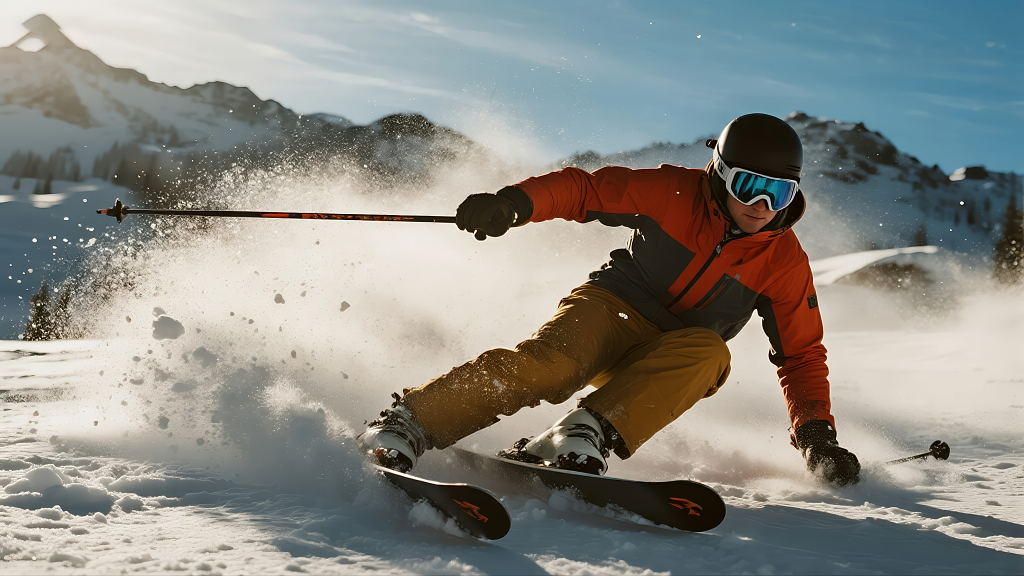 滑雪运动极限挑战冬季旅游背景图