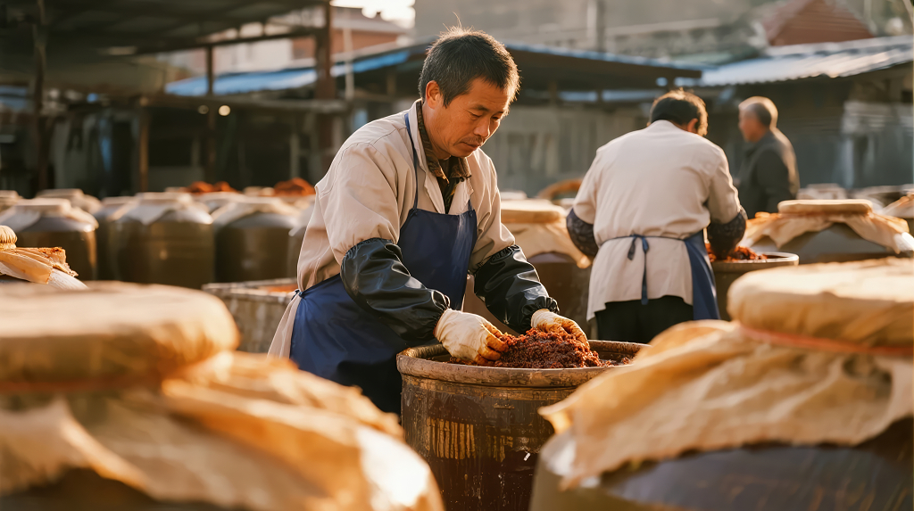 制作泡菜传统美食手工艺生活场景背景