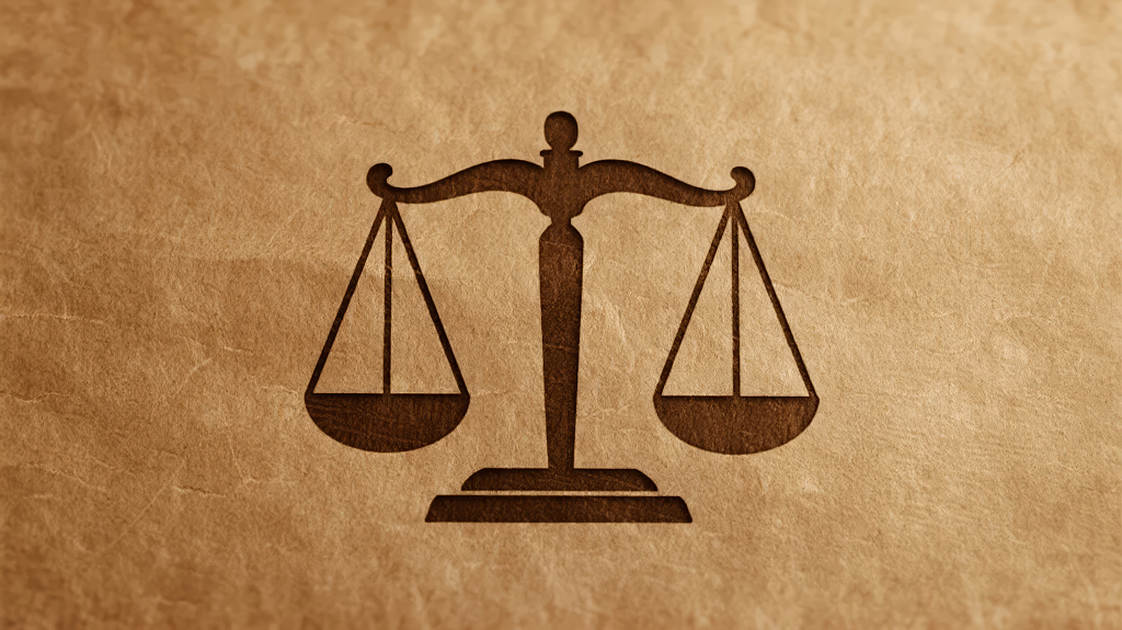 法律天平符号象征公平与正义的概念背景