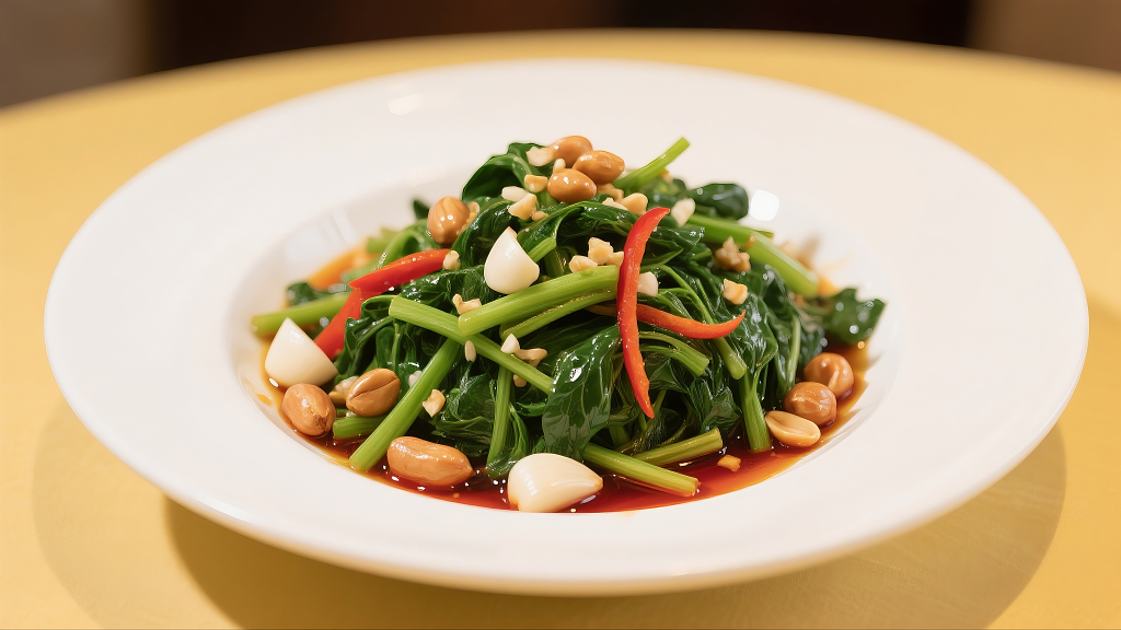 凉拌菠菜凉拌蔬菜爽口菠菜花生拌菠菜凉拌时蔬
