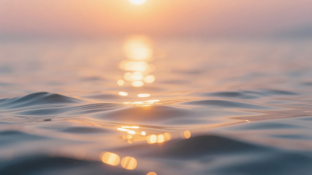 海面倒影夕阳的唯美浪漫治愈系背景图