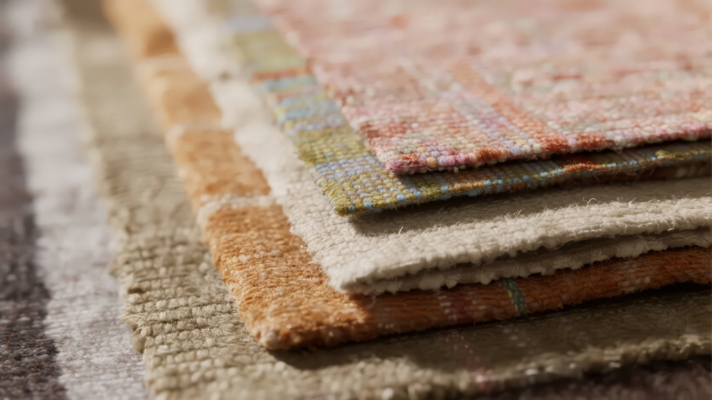 纺织品地毯布料样品质感特写静物背景