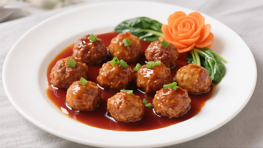 红烧丸子猪肉丸子美食美味