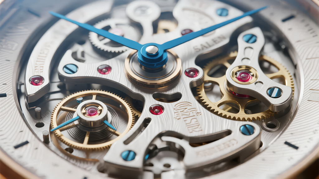 机械手表机芯齿轮精密工业的质感背景