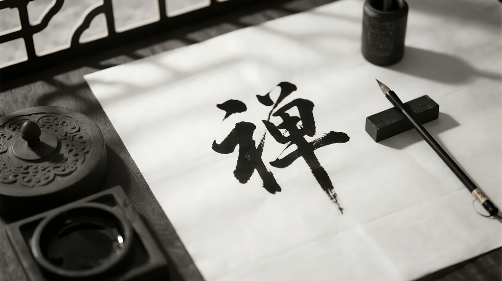 禅字书法文房四宝的风传统文化背景