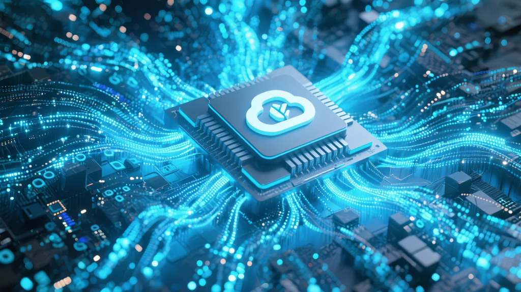 云计算芯片数据处理的未来科技抽象背景