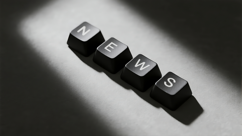 键盘按键组成NEWS的新闻媒体概念背景