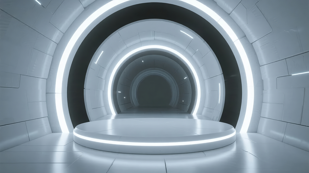 未来科技感展厅舞台的简约抽象背景图