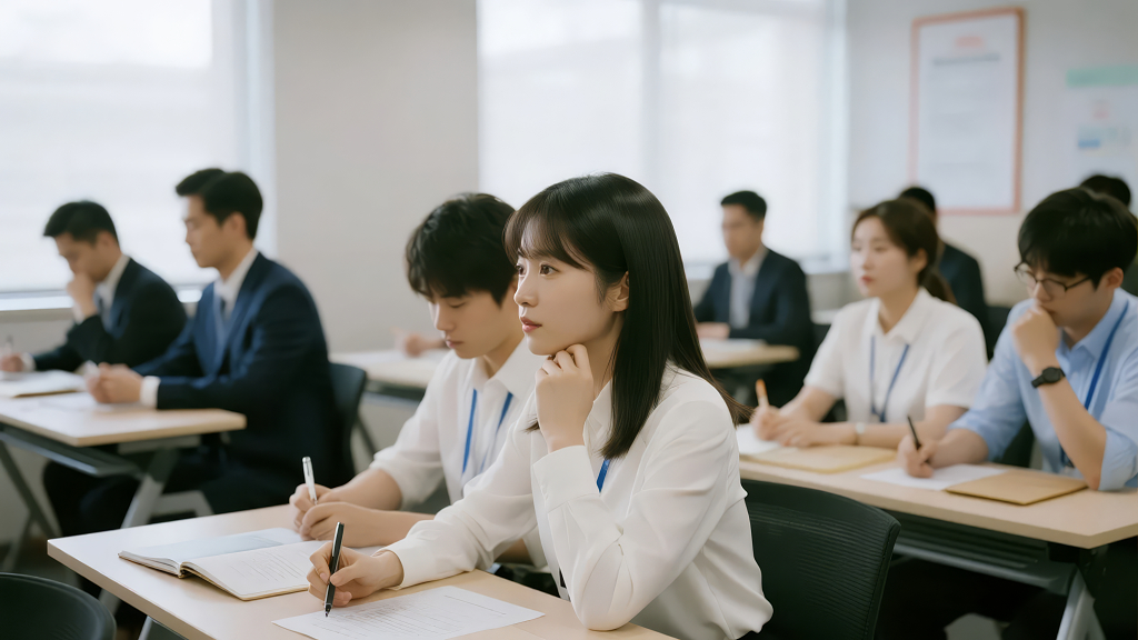 企业员工培训专注学习的商务场景背景