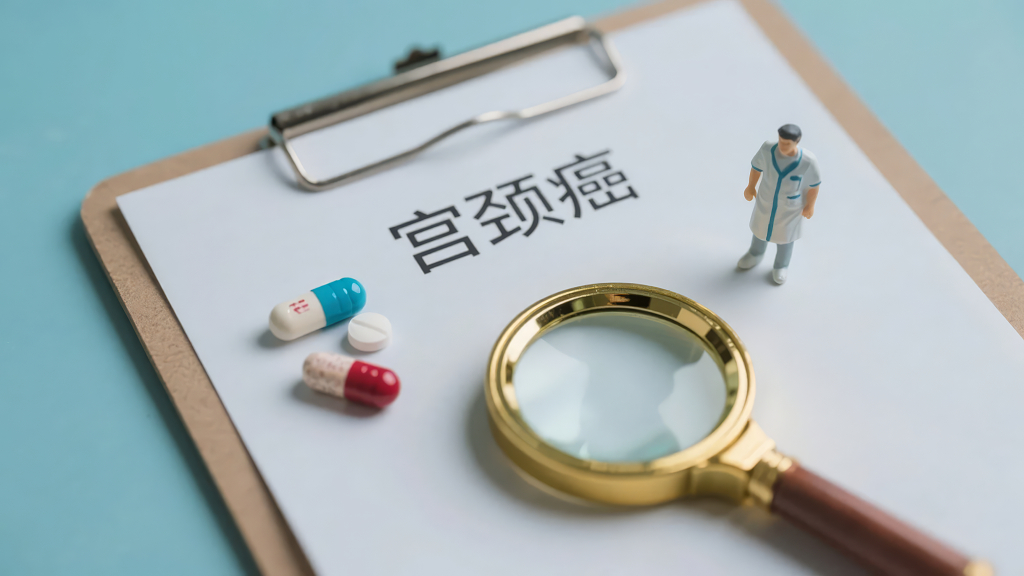 宫颈癌诊断书的医疗健康与关爱女性背景