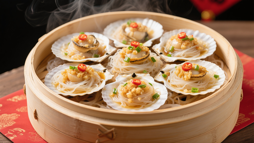 蒜蓉粉丝扇贝海鲜美食美味营养健康