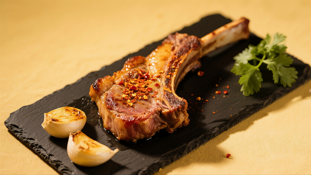 孜然羊排烤羊排香煎羊排孜然风味西餐厅菜单设计中餐厅菜单设计
