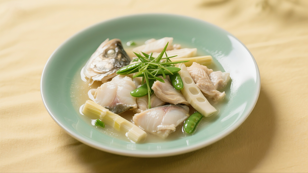 中餐厅菜单设计美食宣传海报糟溜三白糟溜鱼片糟溜鸡片糟溜竹笋