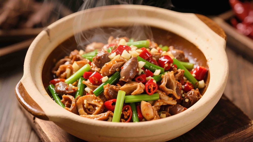 爆炒鸡杂鸡肉美食美味年夜饭特色菜传统菜地方菜辣菜