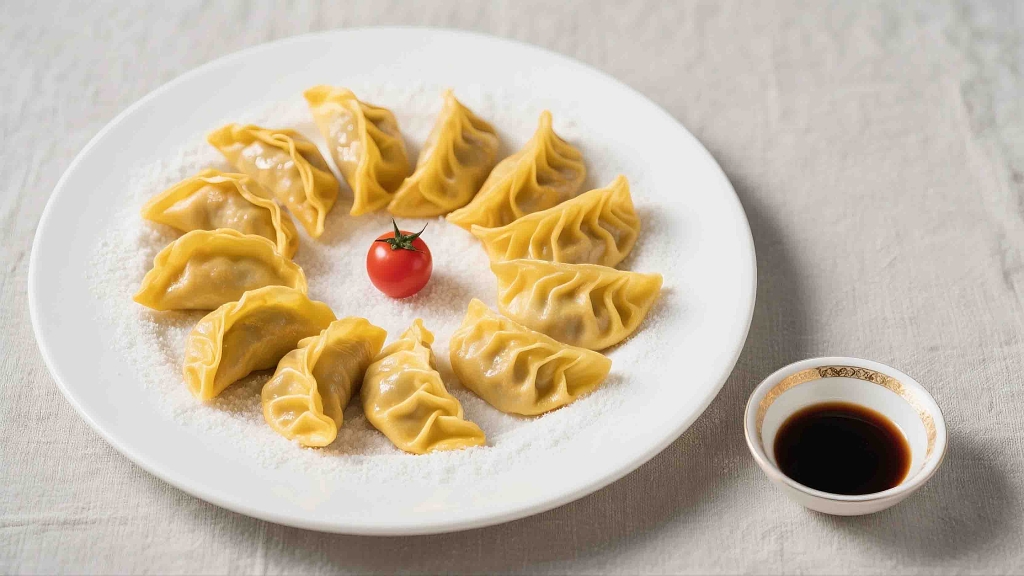 黄金蒸饺蛋黄饺美食美味年夜饭