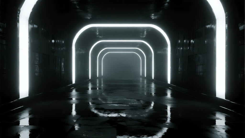 未来科技感隧道空间的抽象简约背景图