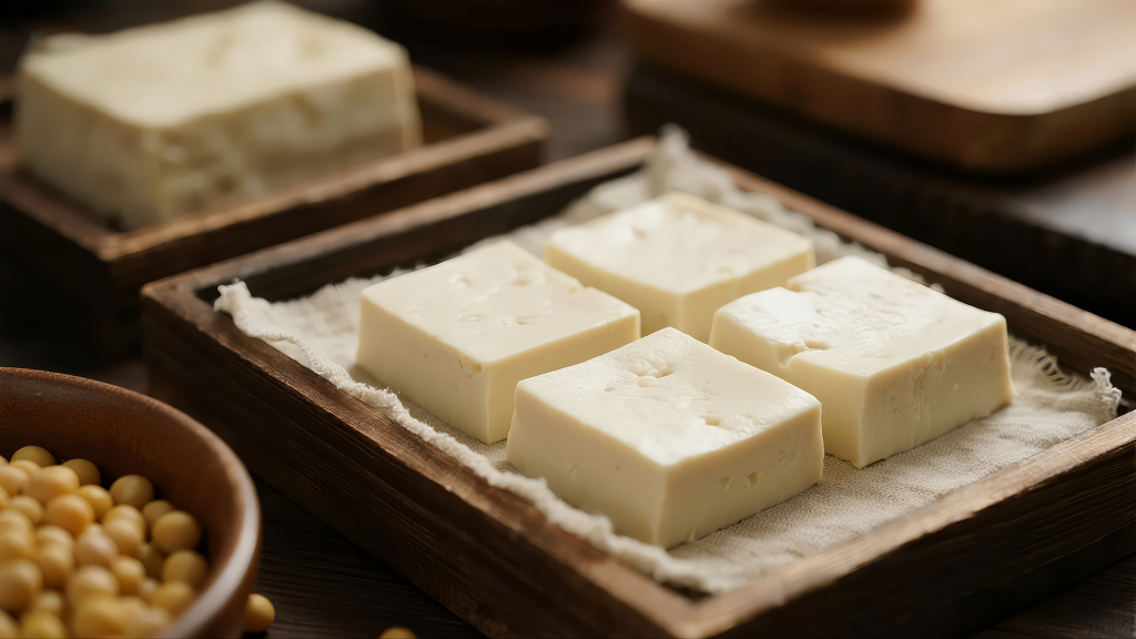 豆腐豆浆黄豆制品的健康营养美食背景