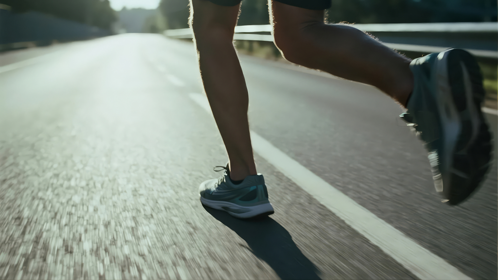 公路跑步的运动与健康生活方式背景图
