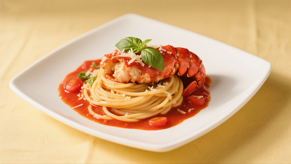 龙虾意面茄龙虾意面意式龙虾面海鲜意面龙虾意大利面餐厅菜单设计