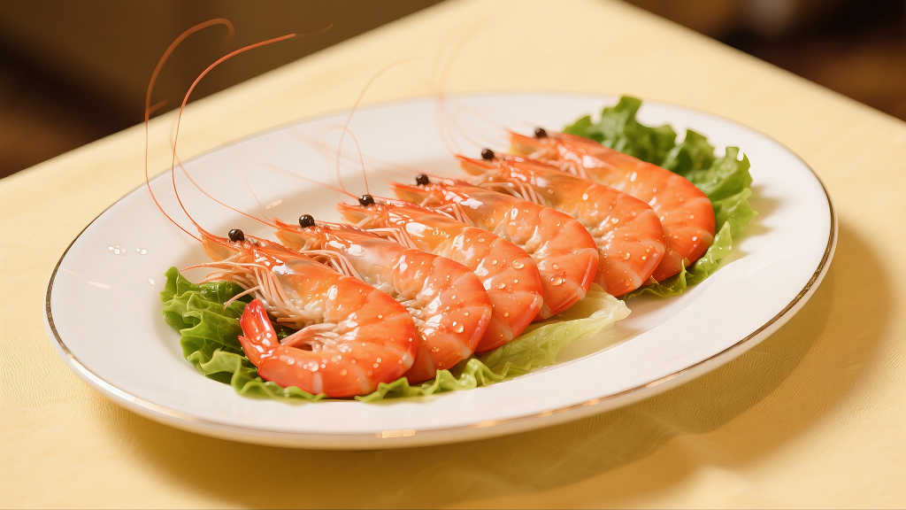 白灼基围虾菜品美食菜单设计