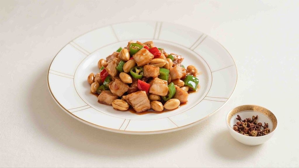 一盘宫保鸡丁美食美味特色菜下饭菜鸡肉