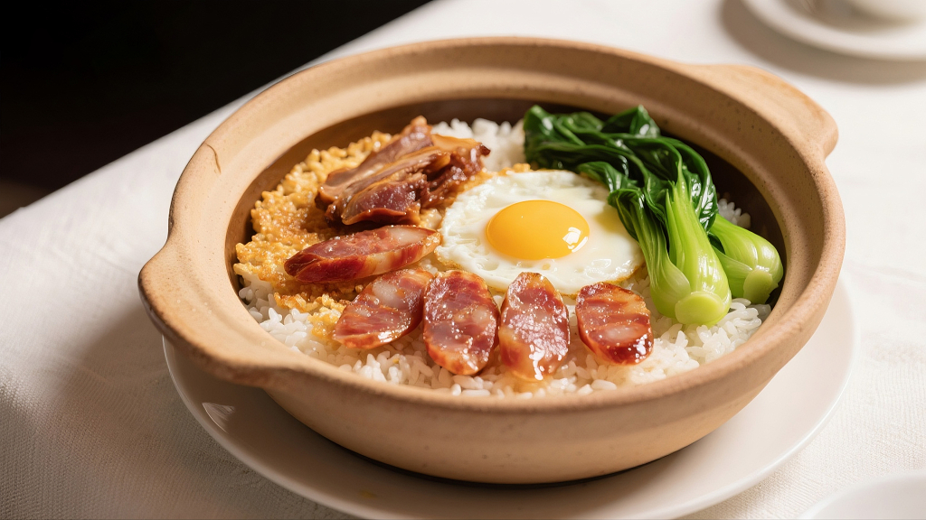 广式腊味煲仔饭一砂锅煲仔饭