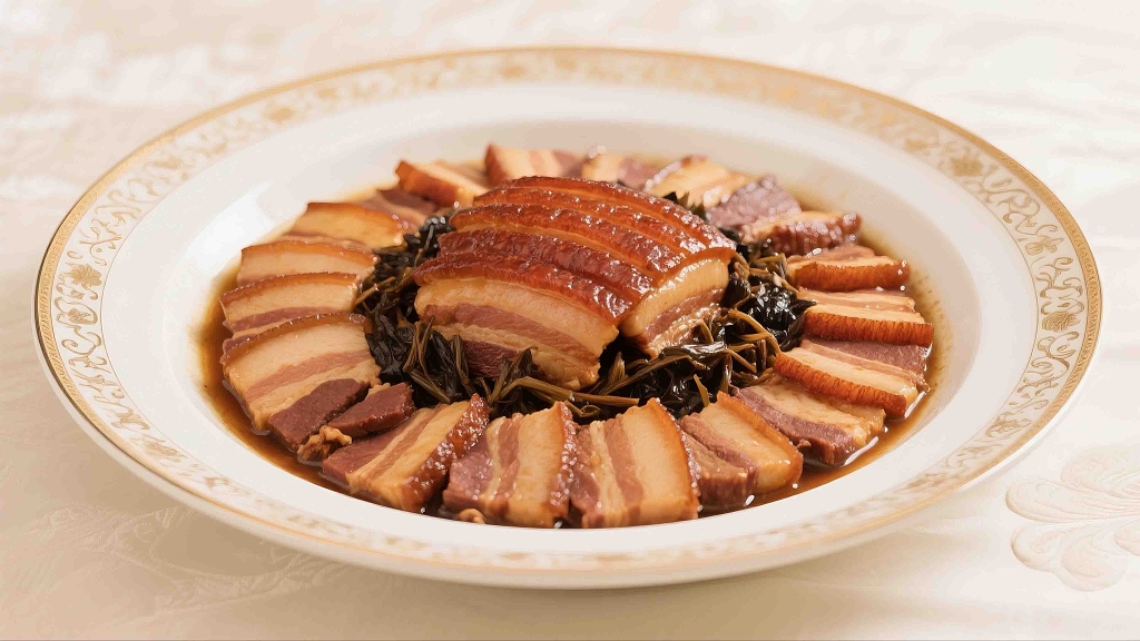 一盘精美的湖南扣肉美食美味五花肉